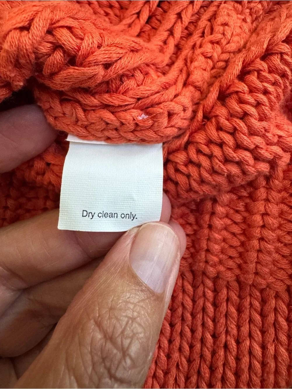 Vintage J Crew Orange Cotton Chunky Knit Sweater L